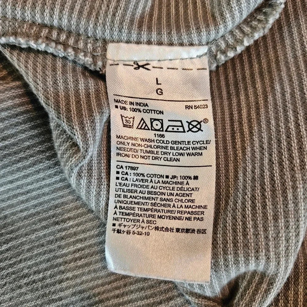 Banana Republic Mens Large‎ Gray Micro Stripe Cotton Pocket Polo Shirt CA17897